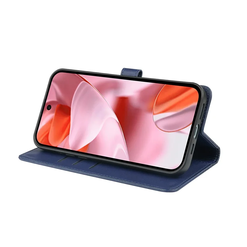 For Google Pixel 9 / Pixel 9 Pro Case Magnetic Clasp Four Leaf Clover Leather Phone Cover - Blue