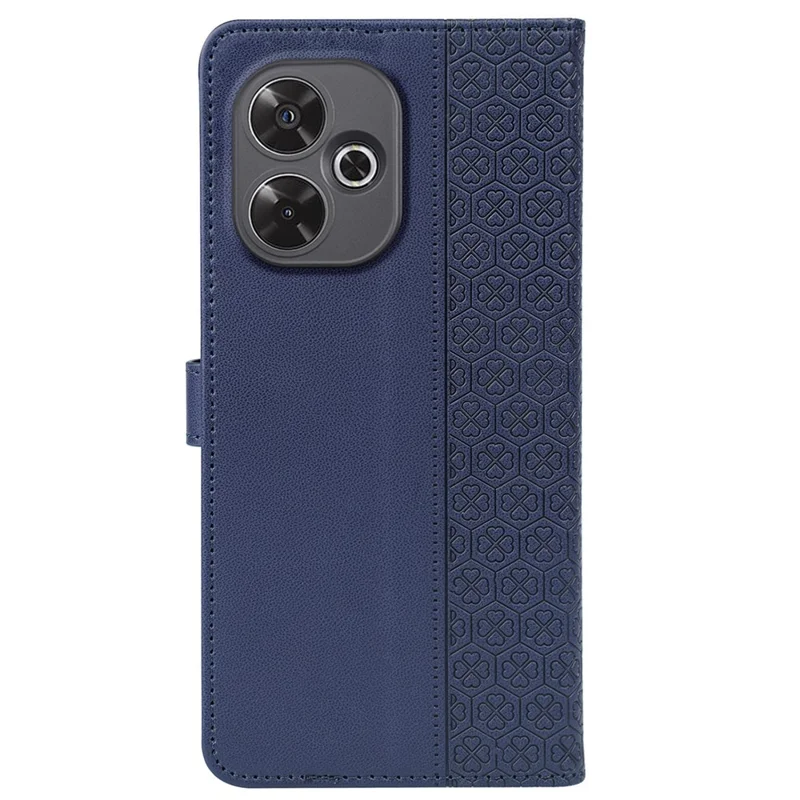 For Xiaomi Redmi 13 4G / 5G Case Magnetic Clasp Four Leaf Clover Leather Phone Cover - Blue