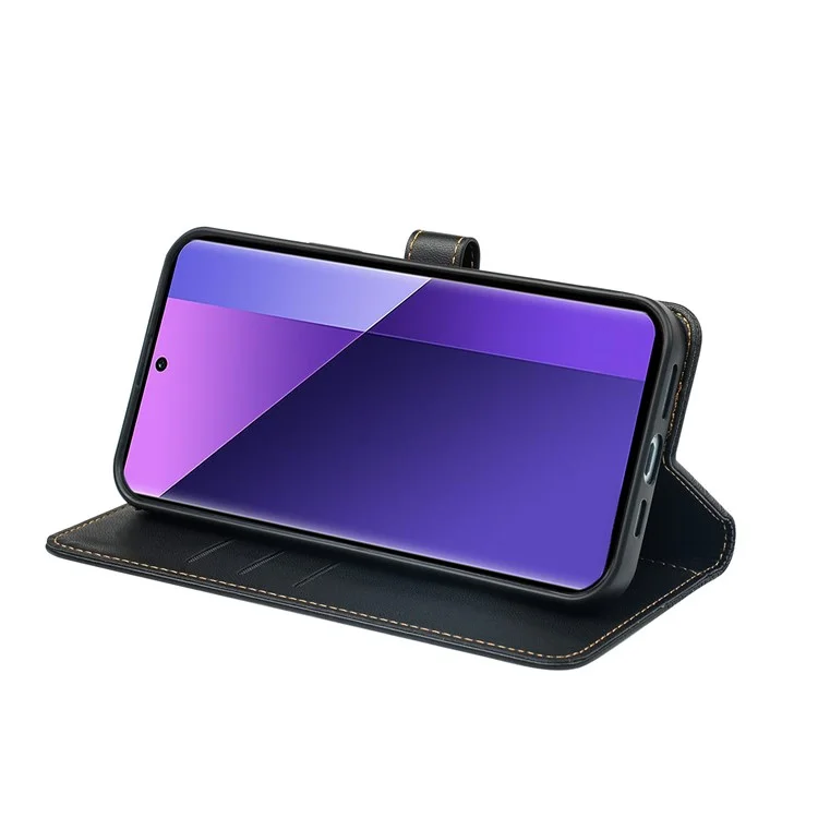 For Xiaomi Redmi Note 13 Pro+ 5G Case Magnetic Clasp Four Leaf Clover Leather Phone Cover - Black