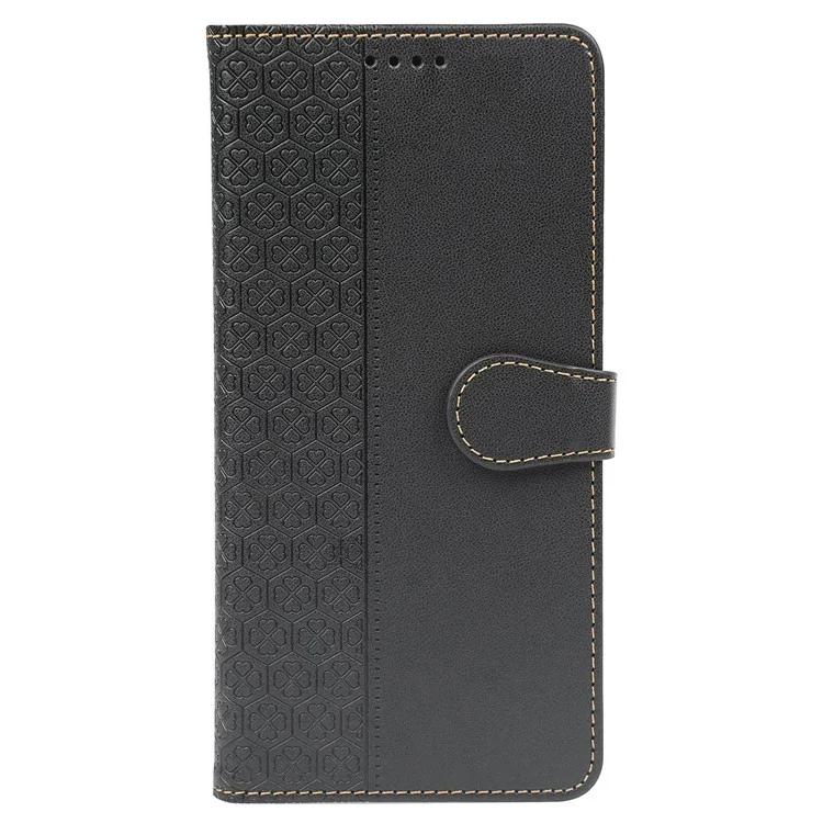 For Xiaomi Redmi Note 13 Pro+ 5G Case Magnetic Clasp Four Leaf Clover Leather Phone Cover - Black