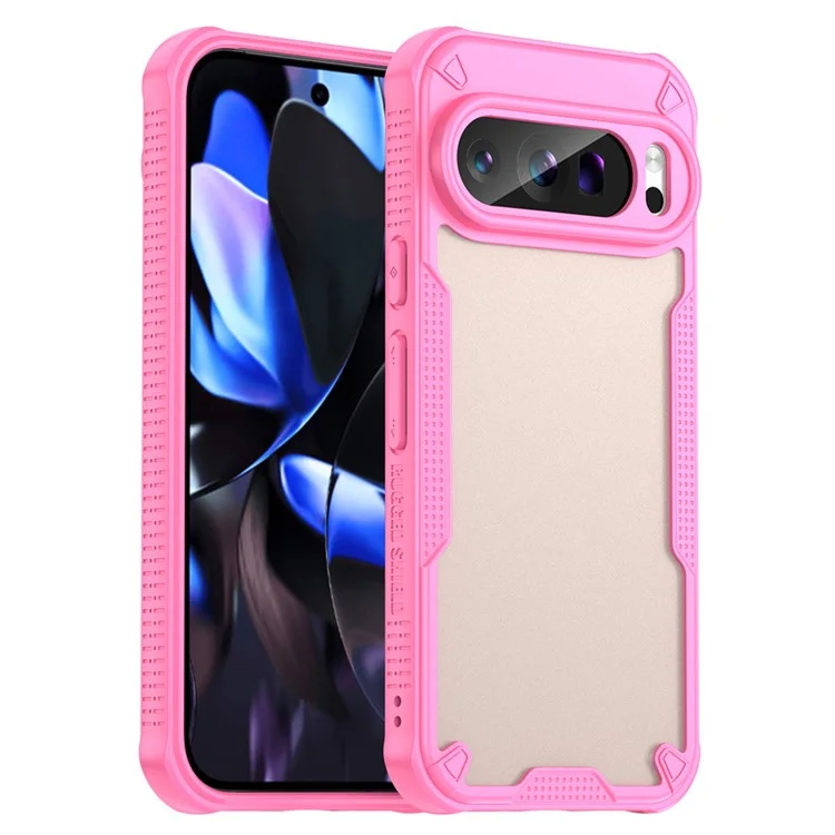 WANLONFENG MFFJ Series For Google Pixel 9 Pro XL Case Anti Drop TPU + Acrylic Phone Back Cover with Screen Film - Pink