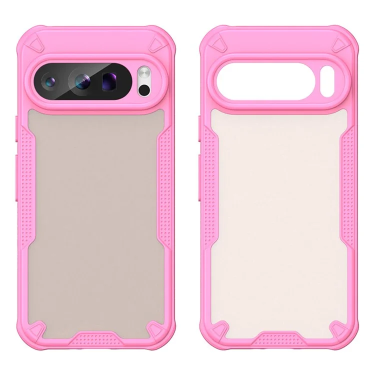 WANLONFENG MFFJ Series For Google Pixel 9 Pro XL Case Anti Drop TPU + Acrylic Phone Back Cover with Screen Film - Pink