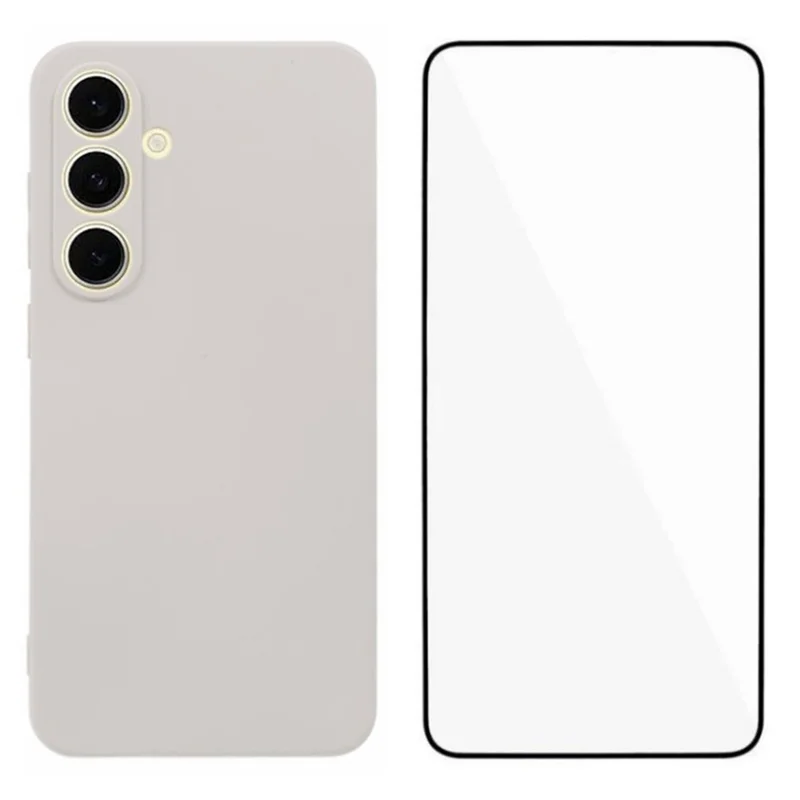 WANLONFENG RB2 Series for Samsung	Galaxy A56 5G Case Soft TPU Phone Cover with Screen Protector - White