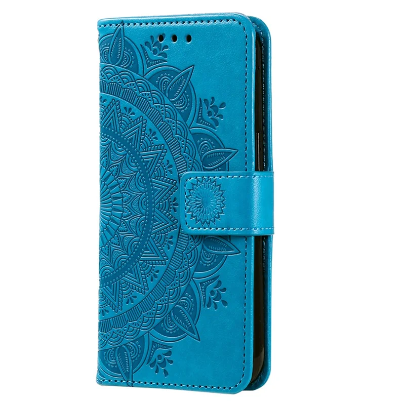For Samsung Galaxy A26 5G Case Imprinted Totem PU Leather Wallet Stand Phone Cover - Blue