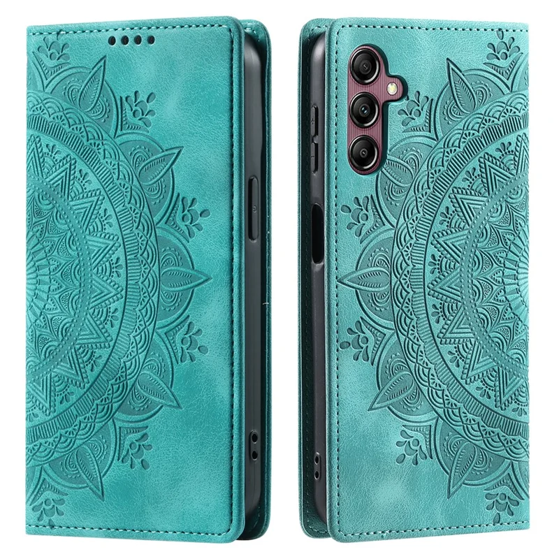 Style-010 For Samsung Galaxy A26 5G Case Magnetic Closing Leather Phone Cover Pattern Imprinted - Mint Green