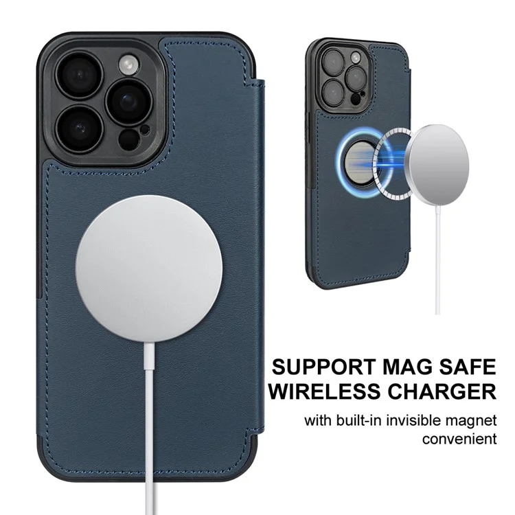 Capa magnética para iPhone 13 Pro Max RCS Eco Friendly com suporte RFID Blocking - Azul