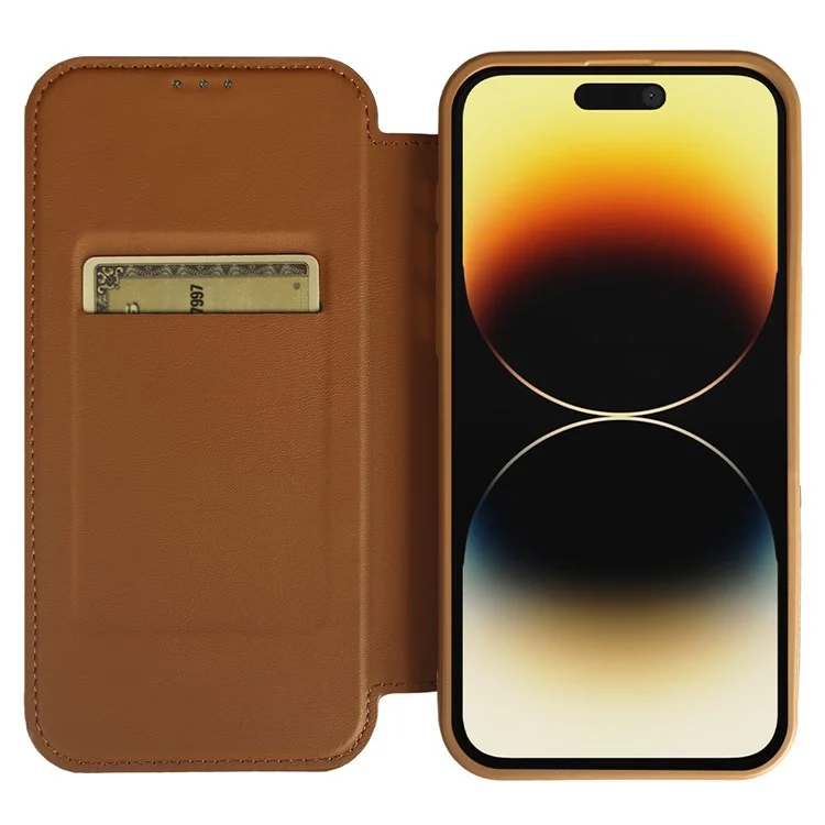 For iPhone 14 Pro Max Magnetic Case RCS Eco Friendly Phone Cover with RFID Blocking - Brown