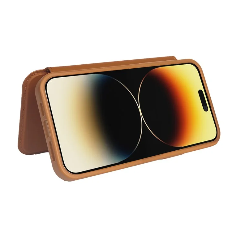 For iPhone 14 Pro Max Magnetic Case RCS Eco Friendly Phone Cover with RFID Blocking - Brown