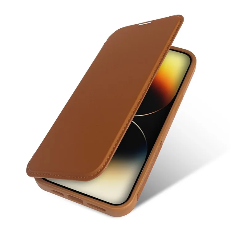 For iPhone 14 Pro Max Magnetic Case RCS Eco Friendly Phone Cover with RFID Blocking - Brown