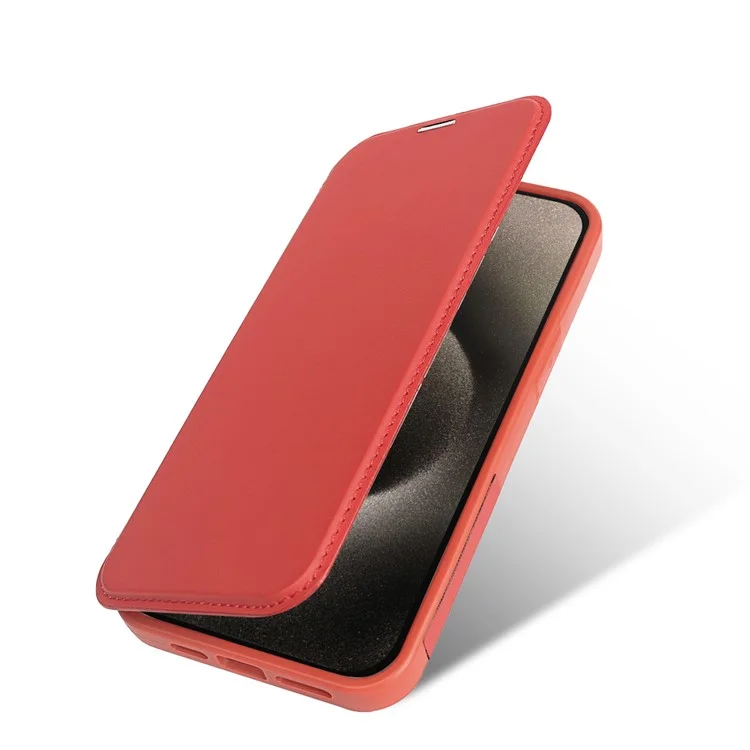 Capa magnética ecológica com suporte para iPhone 15 Pro, com bloqueio RFID - Vermelho