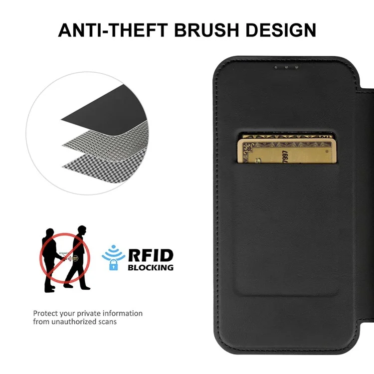For iPhone 16 Pro Max Magnetic Case RCS Eco Friendly Phone Cover with RFID Blocking - Black