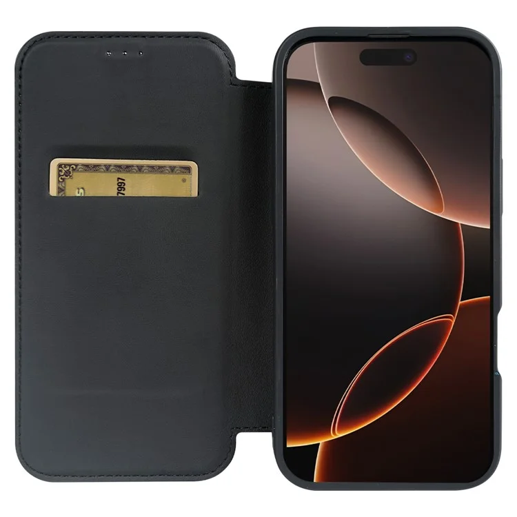 Для iPhone 16 Pro Магнитный чехол RCS экологически чистый чехол для телефона с подставкой для блокировки RFID - Черный