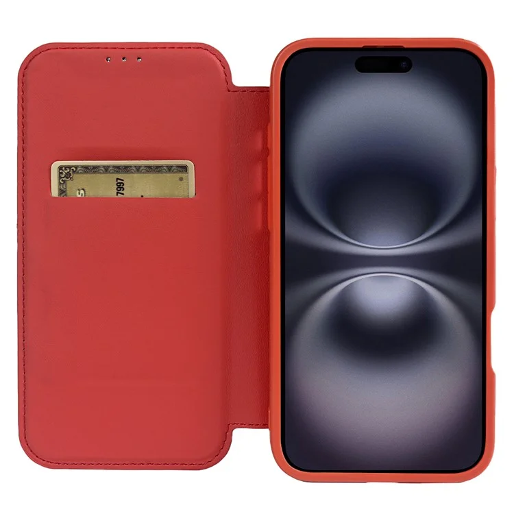 Für iPhone 16 Plus Magnetische Hülle RCS umweltfreundliche Handyhülle mit Ständer und RFID-Blocker - Rot
