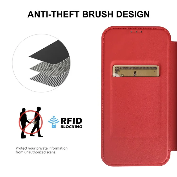 Für iPhone 16 Plus Magnetische Hülle RCS umweltfreundliche Handyhülle mit Ständer und RFID-Blocker - Rot