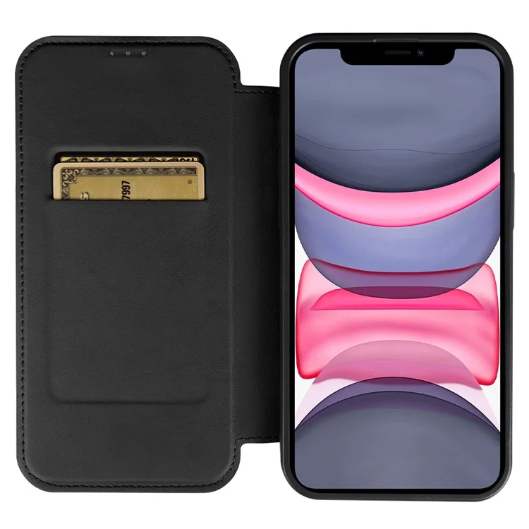 Capa magnética para iPhone 11 RCS, amiga do meio ambiente, com suporte e bloqueio RFID - Preta