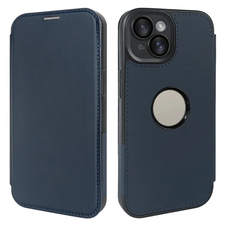 Capa magnética para iPhone 13 RCS, amiga do meio ambiente, com suporte, bloqueio RFID - Azul