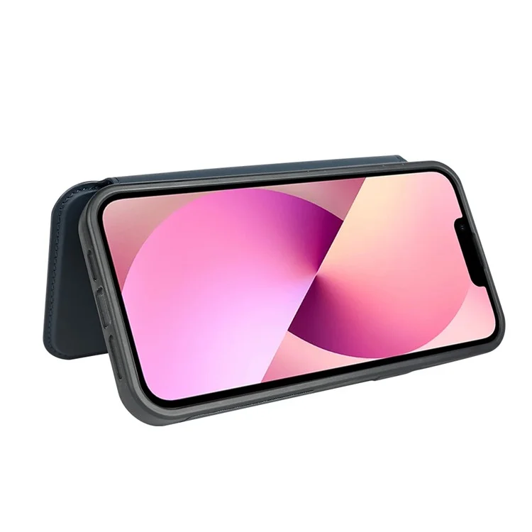 Capa magnética para iPhone 13 RCS, amiga do meio ambiente, com suporte, bloqueio RFID - Azul