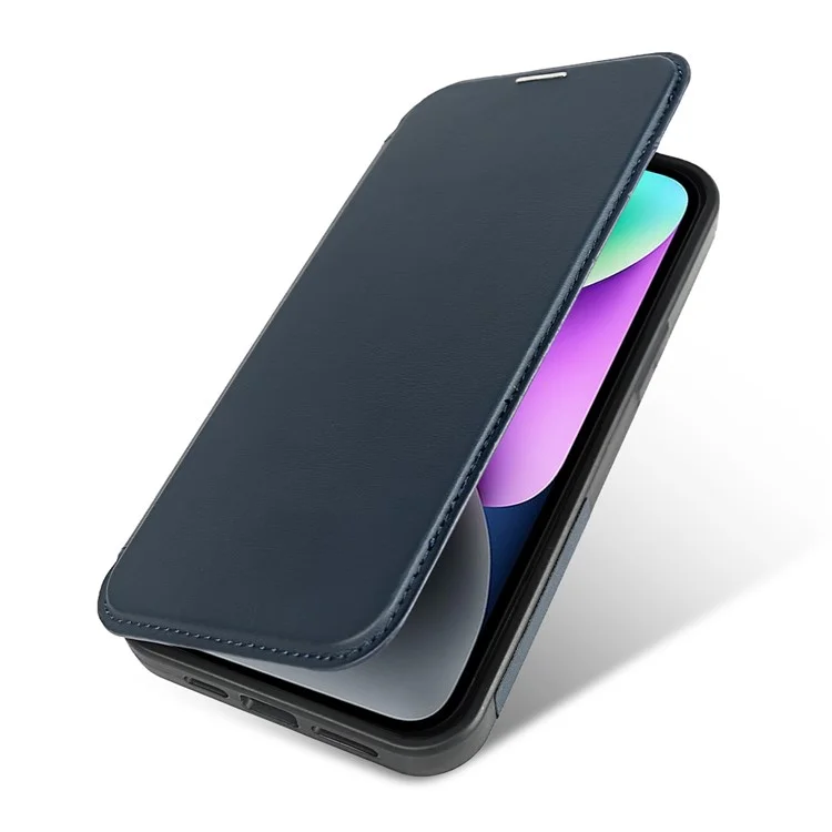 Capa magnética para iPhone 14 RCS, ecológica, com suporte, bloqueio RFID - Azul