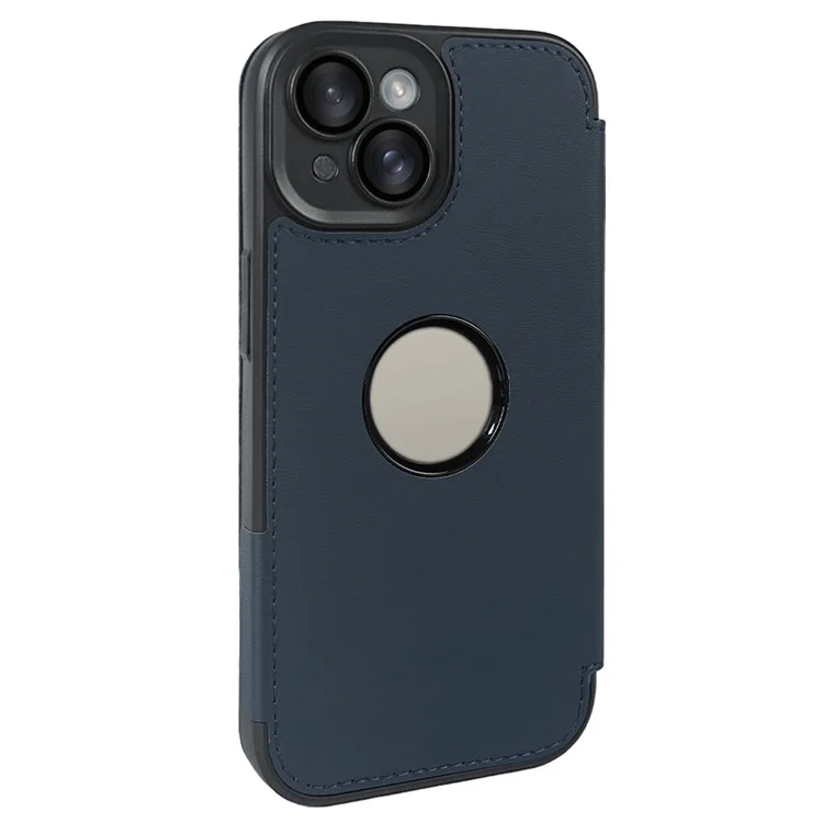 Capa magnética para iPhone 14 RCS, ecológica, com suporte, bloqueio RFID - Azul