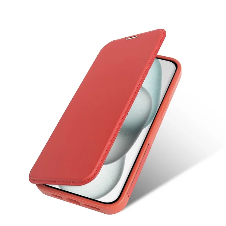 Für iPhone 15 Magnetische Hülle RCS umweltfreundliche Handyhülle mit Ständer RFID-Blocker - Rot