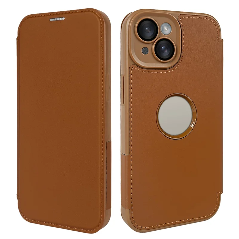 For iPhone 15 Magnetic Case RCS Eco Friendly Phone Cover with RFID Blocking - Brown