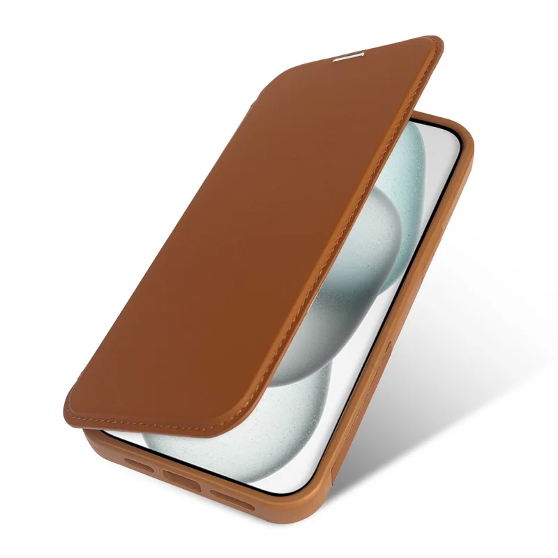 For iPhone 15 Magnetic Case RCS Eco Friendly Phone Cover with RFID Blocking - Brown