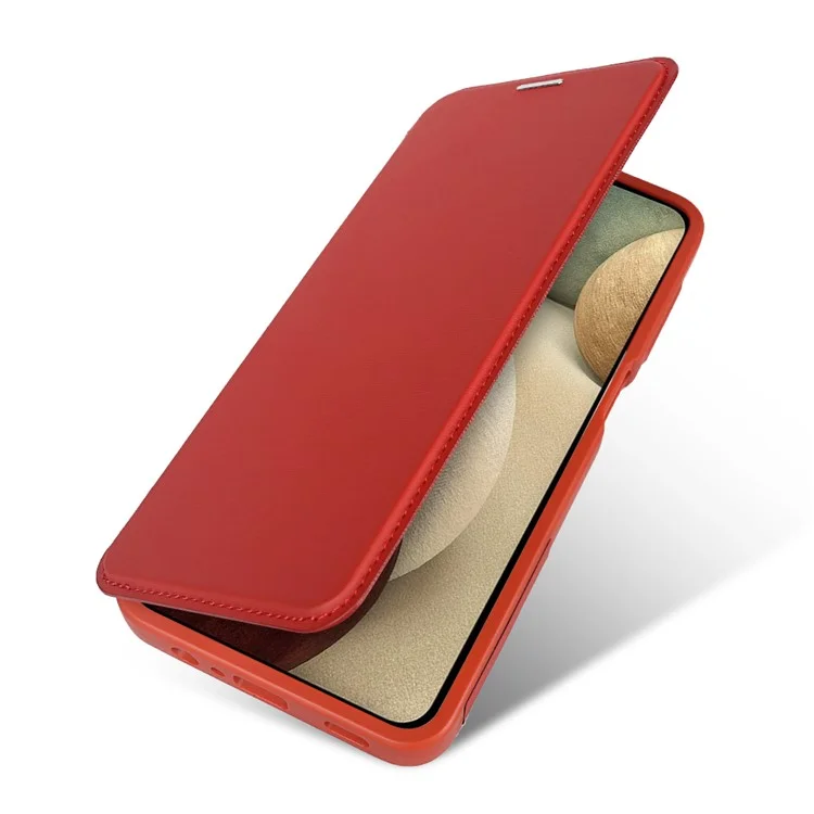Capa magnética para Samsung Galaxy A12 RCS, amiga do meio ambiente, com suporte, bloqueio RFID - Vermelha