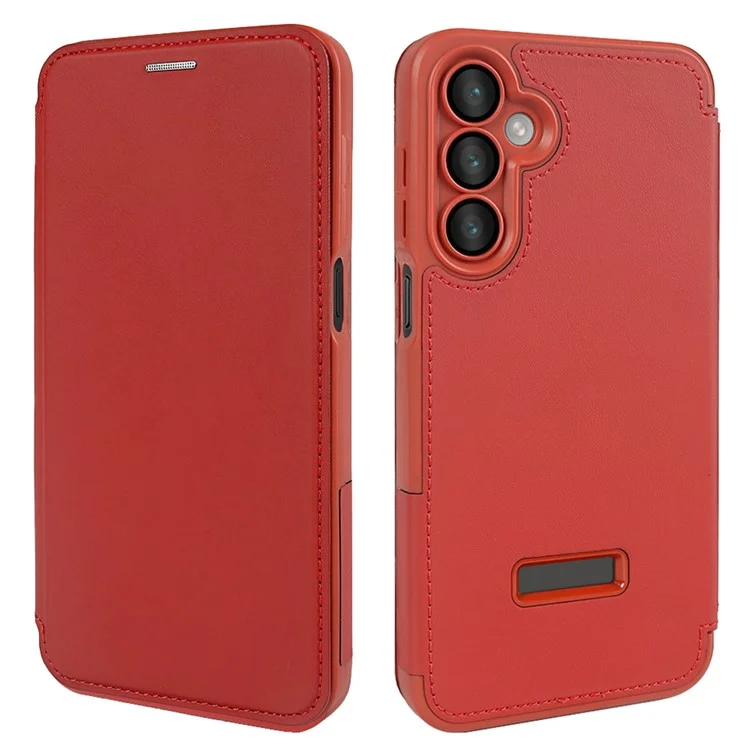Étui magnétique pour Samsung Galaxy A16 5G, étui de téléphone écologique RCS avec support et blocage RFID - Rouge