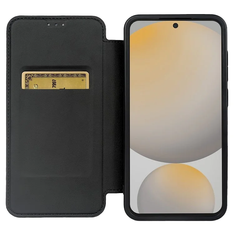 Для Samsung Galaxy S24 FE Магнитный чехол RCS экологически чистый чехол для телефона с подставкой RFID-блокировка - Черный