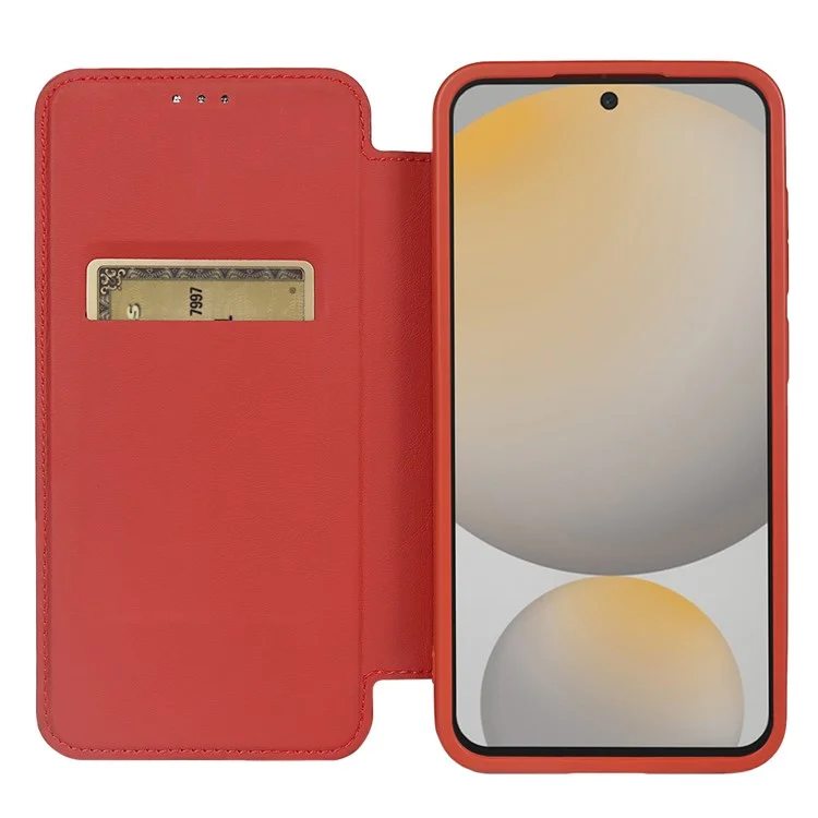 Capa magnética ecológica RCS para Samsung Galaxy S24 FE com suporte e bloqueio RFID - Vermelho