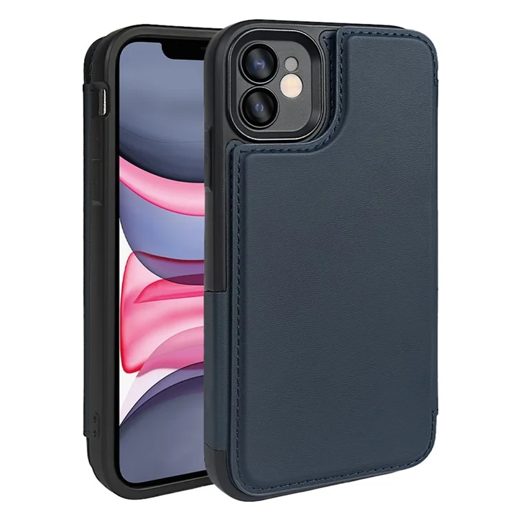 Pour iPhone 11 Étui Magnétique RCS Écologique à Rabat avec Support et Blocage RFID - Bleu