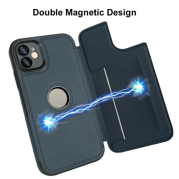 Pour iPhone 11 Étui Magnétique RCS Écologique à Rabat avec Support et Blocage RFID - Bleu