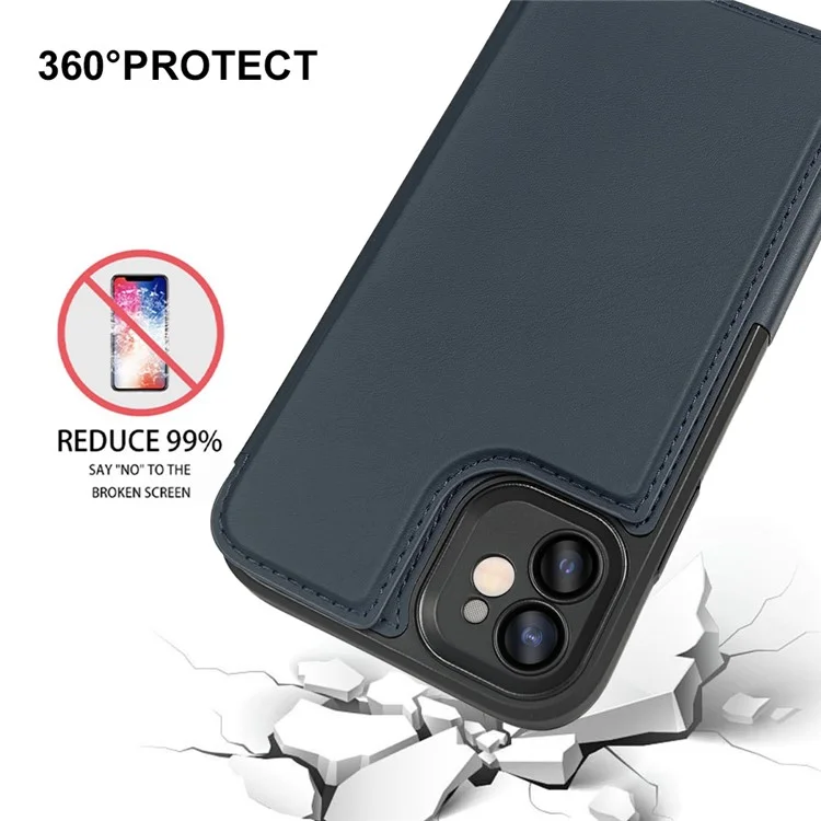 Pour iPhone 11 Étui Magnétique RCS Écologique à Rabat avec Support et Blocage RFID - Bleu