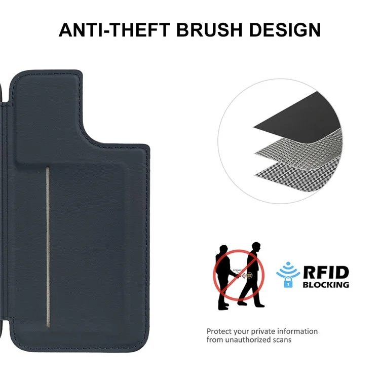 Pour iPhone 11 Étui Magnétique RCS Écologique à Rabat avec Support et Blocage RFID - Bleu