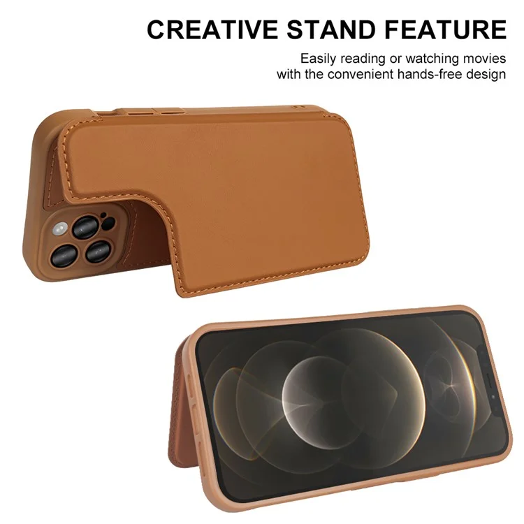 Capa Magnética RCS Ecológica para iPhone 12 Pro com Suporte e Bloqueio RFID - Marrom
