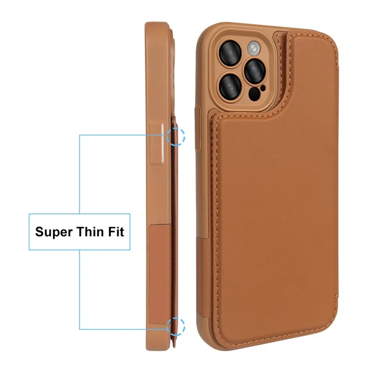 Capa Magnética RCS Ecológica para iPhone 12 Pro com Suporte e Bloqueio RFID - Marrom