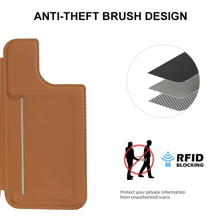 Capa Magnética RCS Ecológica para iPhone 12 Pro com Suporte e Bloqueio RFID - Marrom