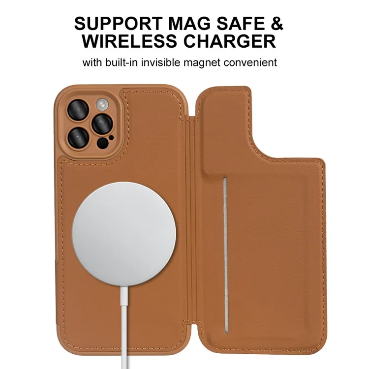 Capa Magnética RCS Ecológica para iPhone 12 Pro com Suporte e Bloqueio RFID - Marrom