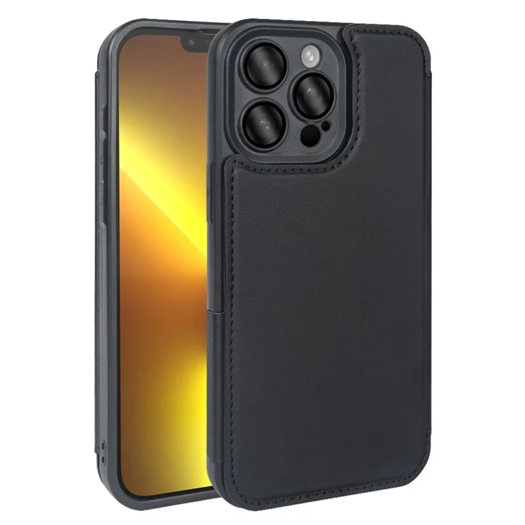 Чехол для iPhone 13 Pro Max с магнитной крышкой RCS эко-дружественный с подставкой, блокировкой RFID - Черный