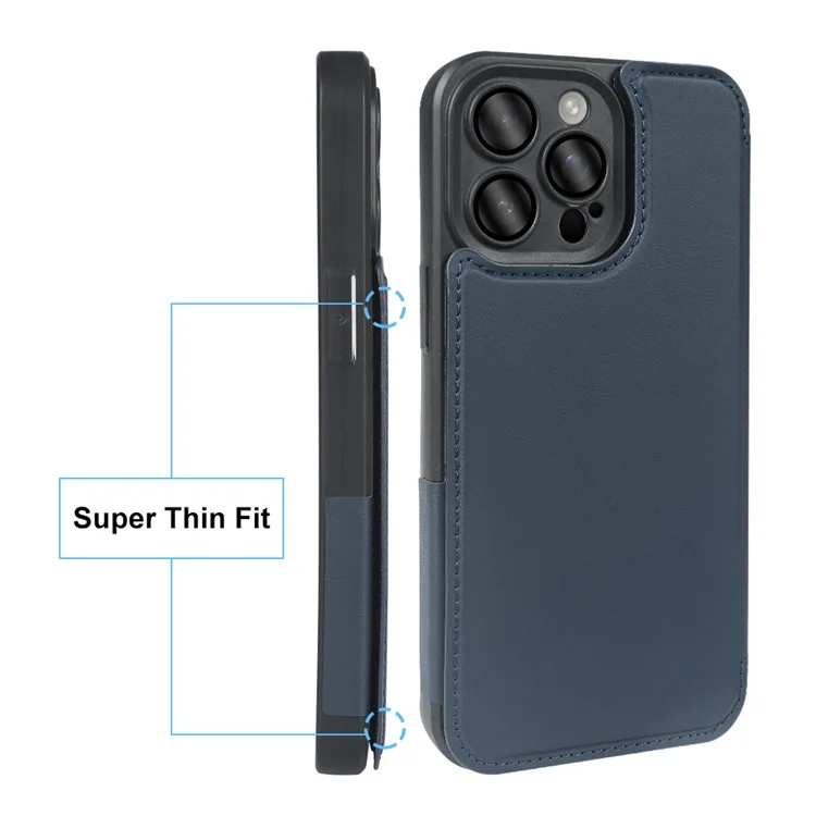 Für iPhone 13 Pro Max Magnetische Hülle RCS umweltfreundlicher Klapphülle mit Ständer RFID-Blockierung - Blau