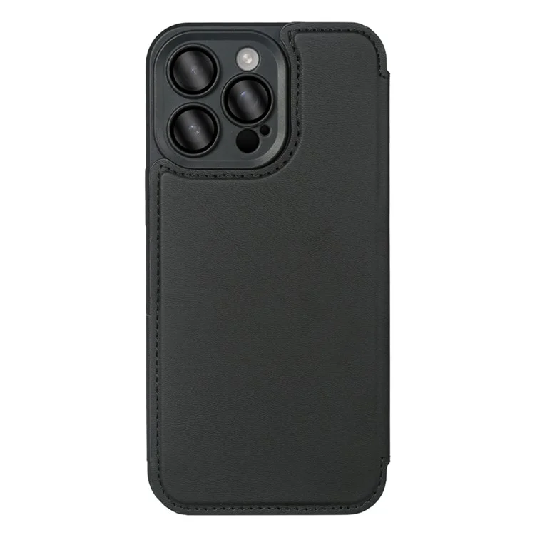 Чехол с магнитной крышкой для iPhone 14 Pro Max, экологичный, с подставкой и блокировкой RFID - Черный