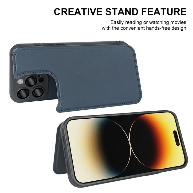 Capa Magnética para iPhone 14 Pro Max RCS Eco Friendly com Suporte e Bloqueio RFID - Azul
