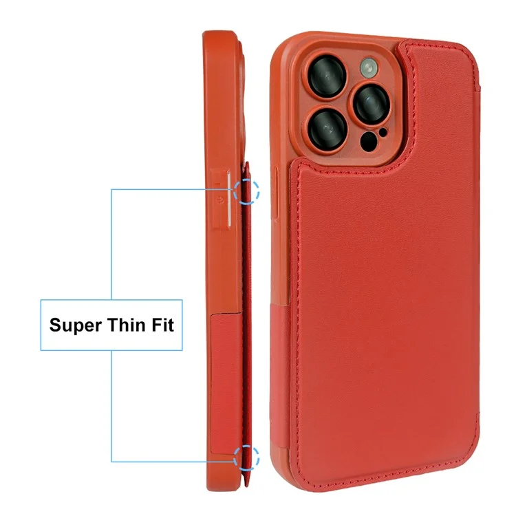Capa magnética ecológica com suporte para iPhone 14 Pro, com bloqueio RFID - Vermelho