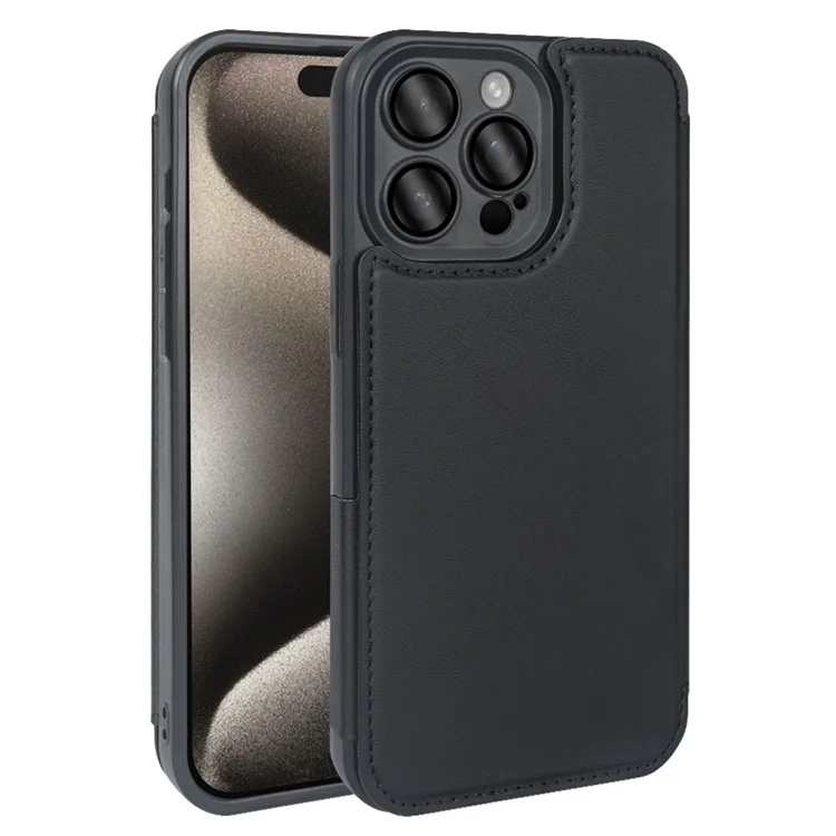 Чехол для iPhone 15 Pro Max с магнитной защитой RCS эко-дружественный складной чехол с подставкой и блокировкой RFID - Черный
