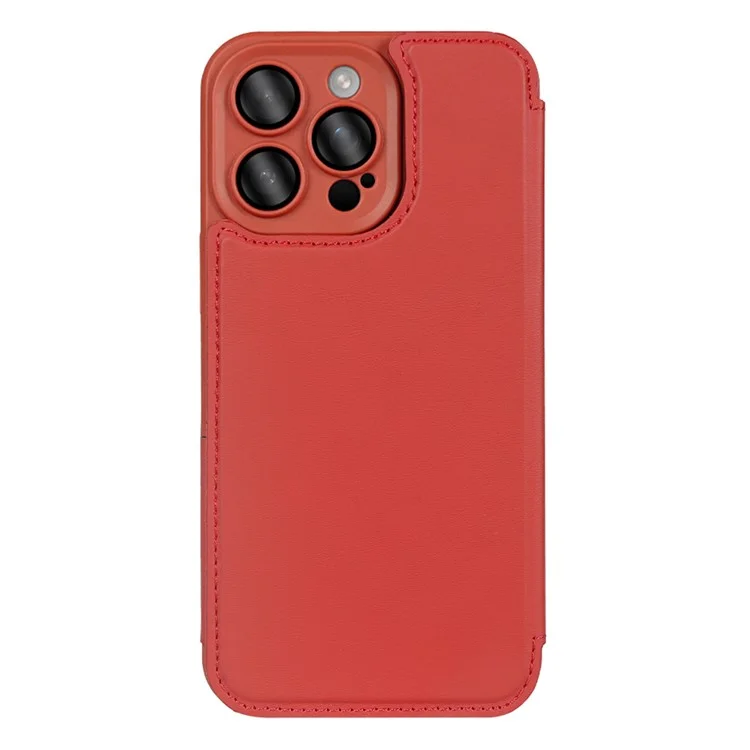 Capa magnética para iPhone 15 Pro Eco Friendly Flip Phone Cover com suporte RFID Blocking - Vermelho