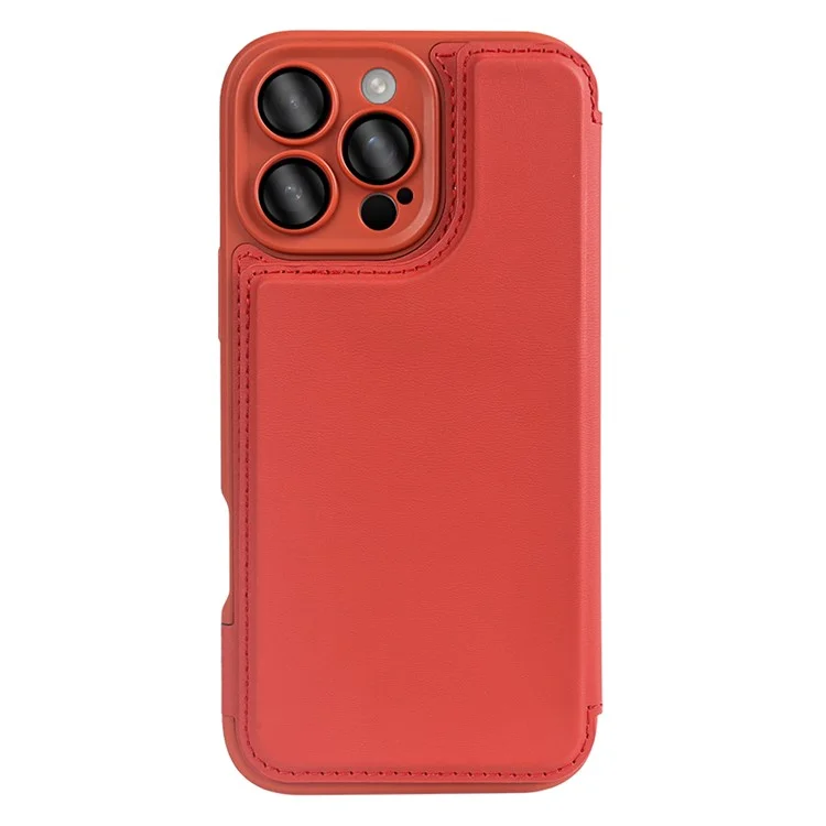 Für iPhone 16 Pro Max magnetische Hülle RCS umweltfreundliche Flip-Handyhülle mit Ständer RFID-Blockierung - Rot