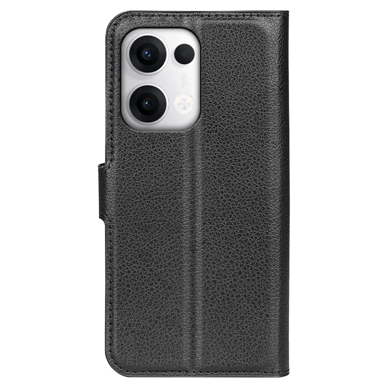 Für Oppo Reno13 5G (Global) Hülle Litchi-Textur stoßfeste Leder-Brieftasche Handyhülle - Schwarz