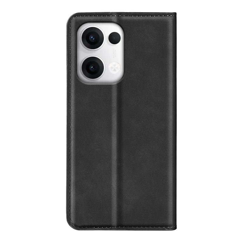 For Oppo Reno13 Pro 5G Case Skin Touch Leather Wallet Phone Cover - Black