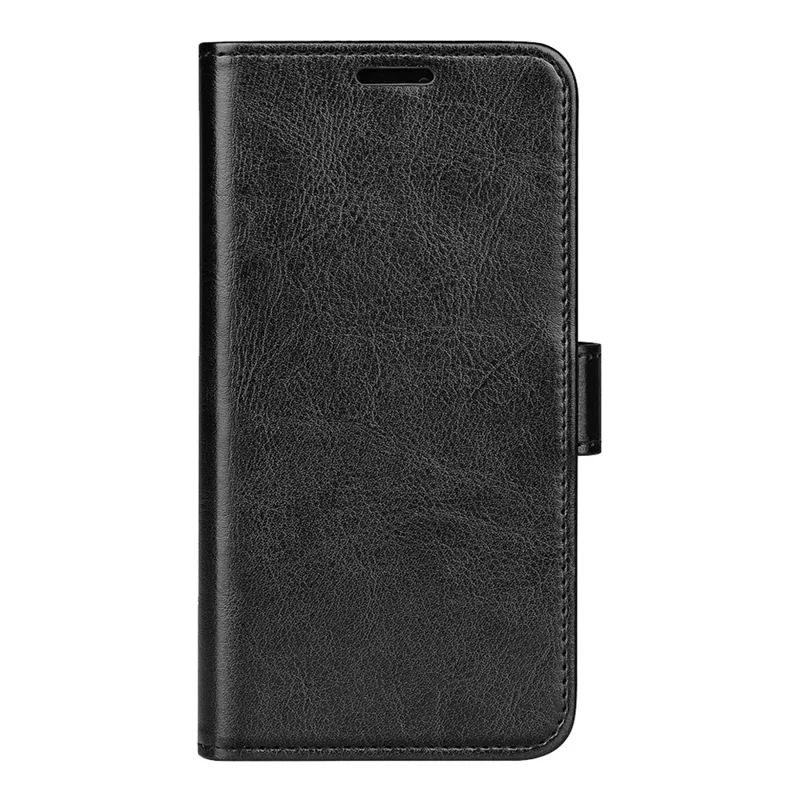 Pour Motorola Moto E15 4G Étui portefeuille Texture Crazy Horse Support Housse en cuir - Noir