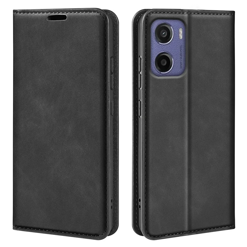 Pour Motorola Moto E15 4G Étui Cuir Portefeuille Tactile - Noir